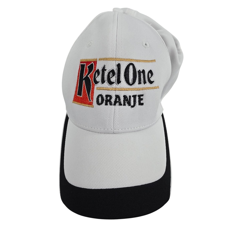 Adidas Ketel One Oranje Hat White Black A-Flex Stretch Fit Cap L/XL Mesh Golf